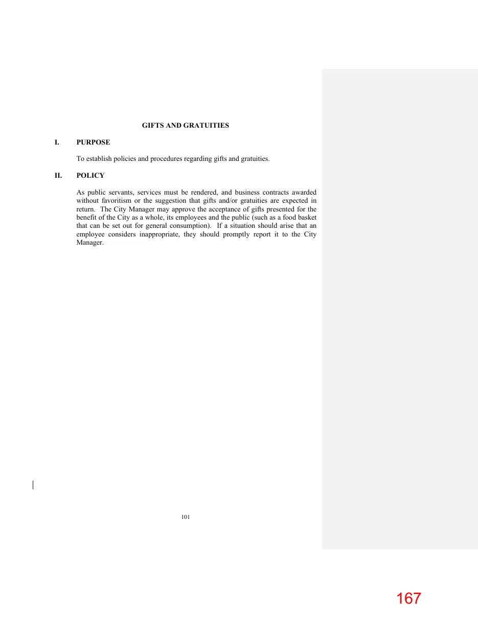 Page 167 of the packet; its text follows