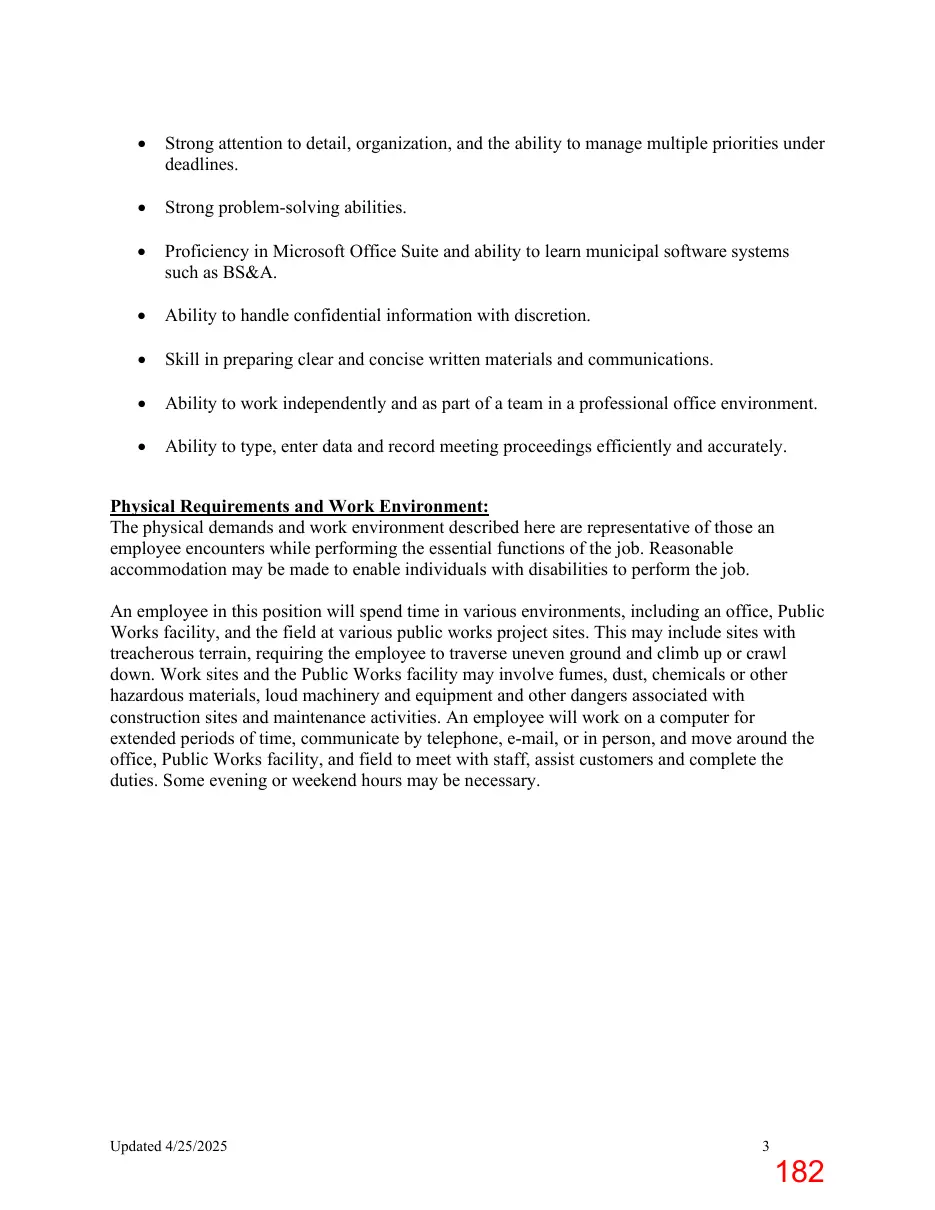 Page 182 of the packet; its text follows
