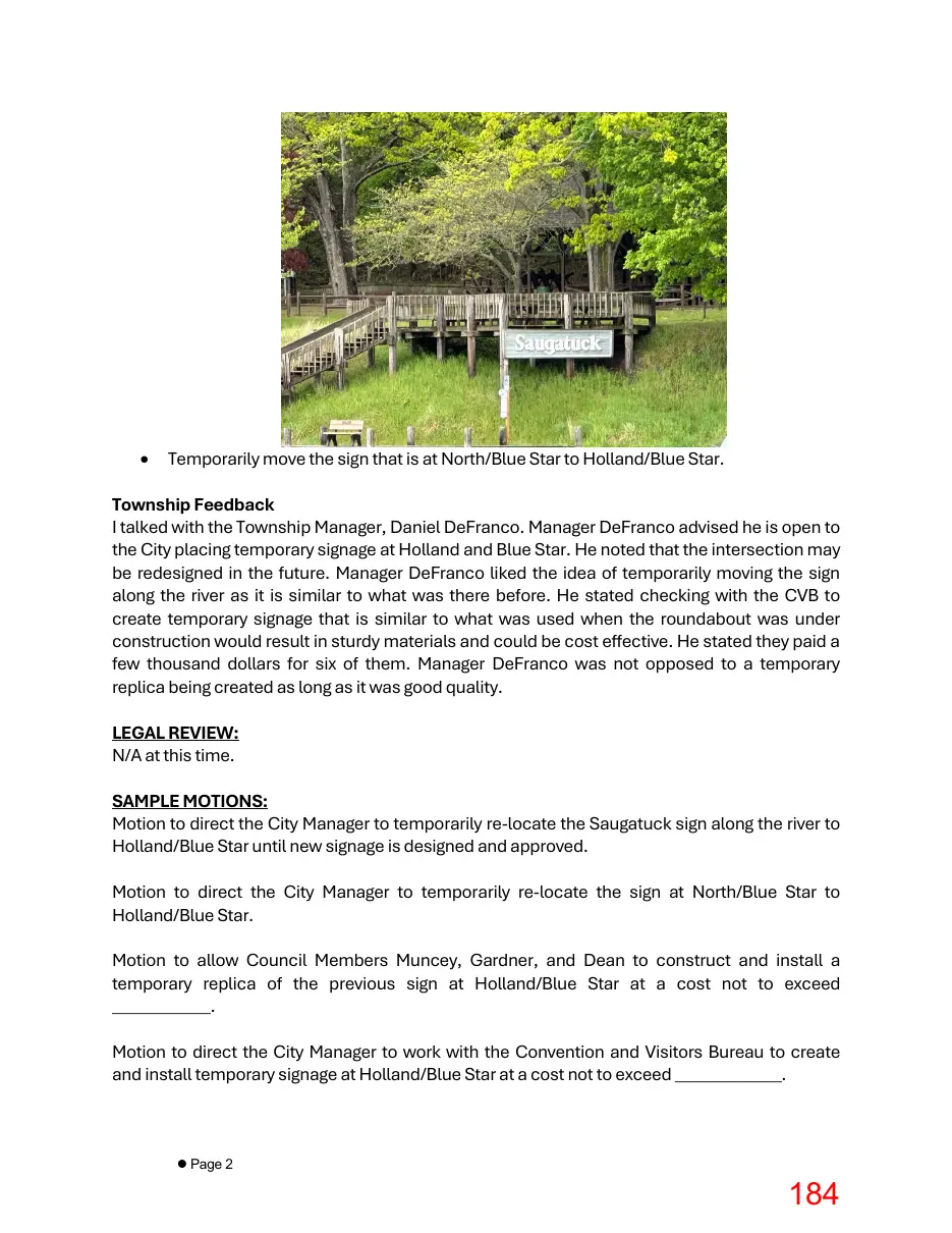 Page 184 of the packet; its text follows