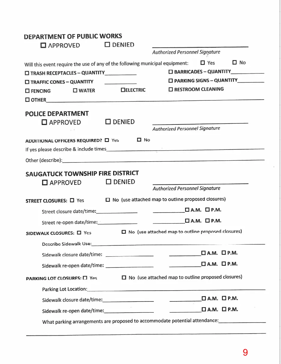 Page 9 of the packet, a scanned page