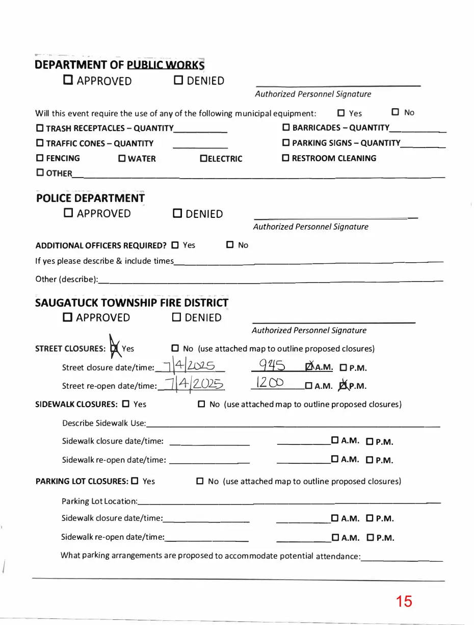 Page 15 of the packet; its text follows