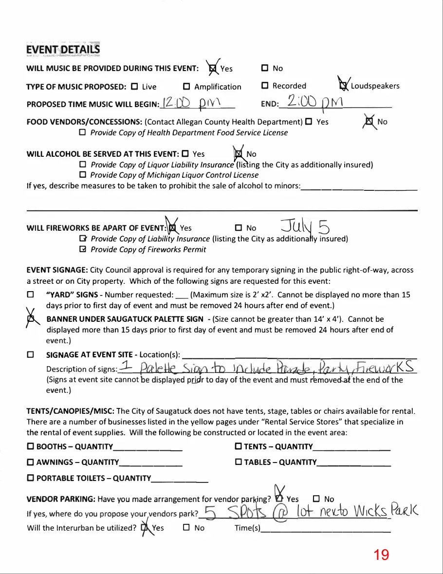 Page 19 of the packet; its text follows