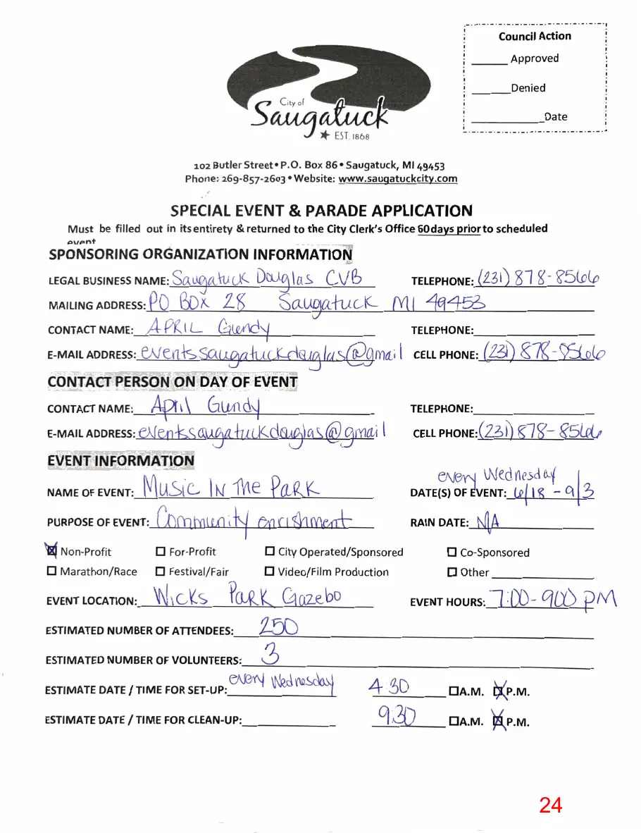 Page 24 of the packet, a scanned page