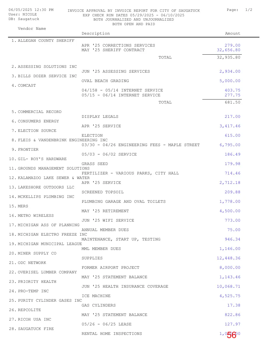 Page 56 of the packet; its text follows