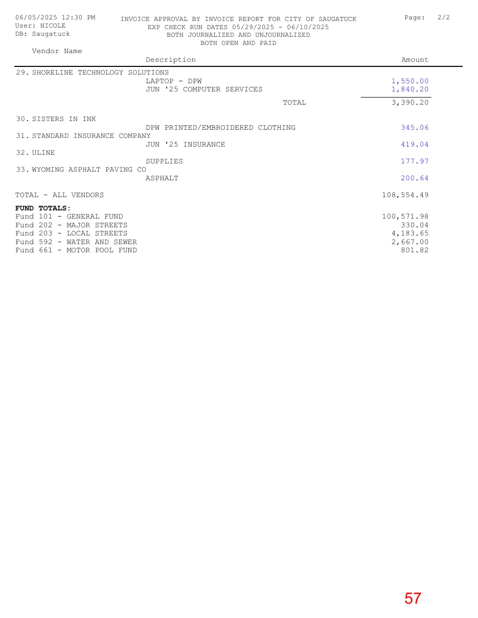 Page 57 of the packet; its text follows