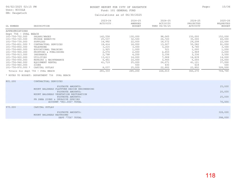 Page 118 of the packet; its text follows