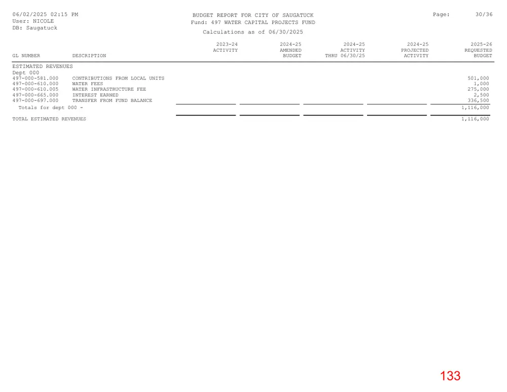 Page 133 of the packet; its text follows