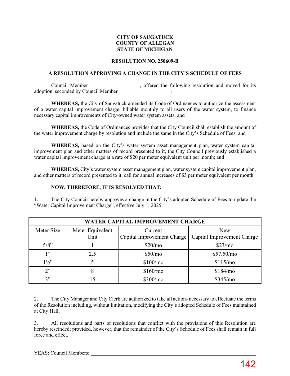 Page 142 of the packet; its text follows