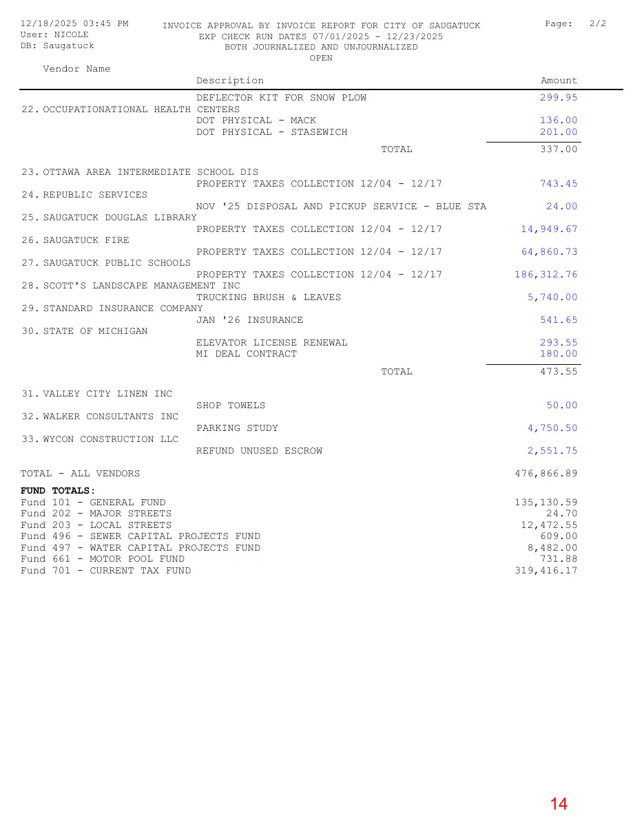 Page 14 of the packet; its text follows