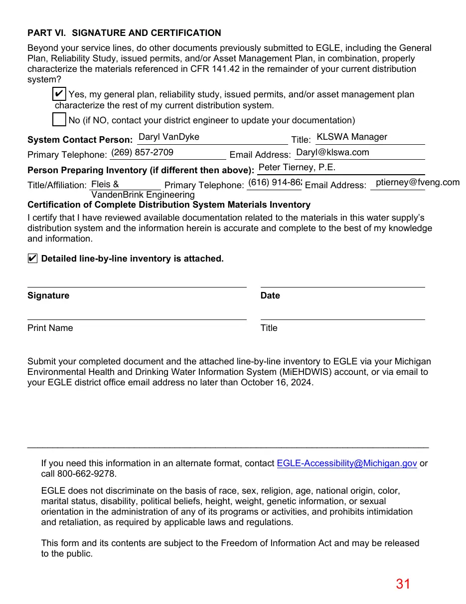 Page 31 of the packet; its text follows