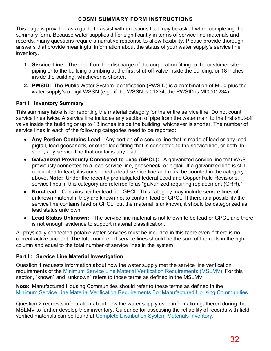 Page 32 of the packet; its text follows