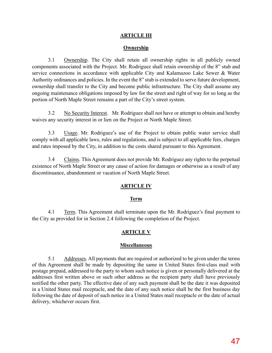 Page 47 of the packet; its text follows