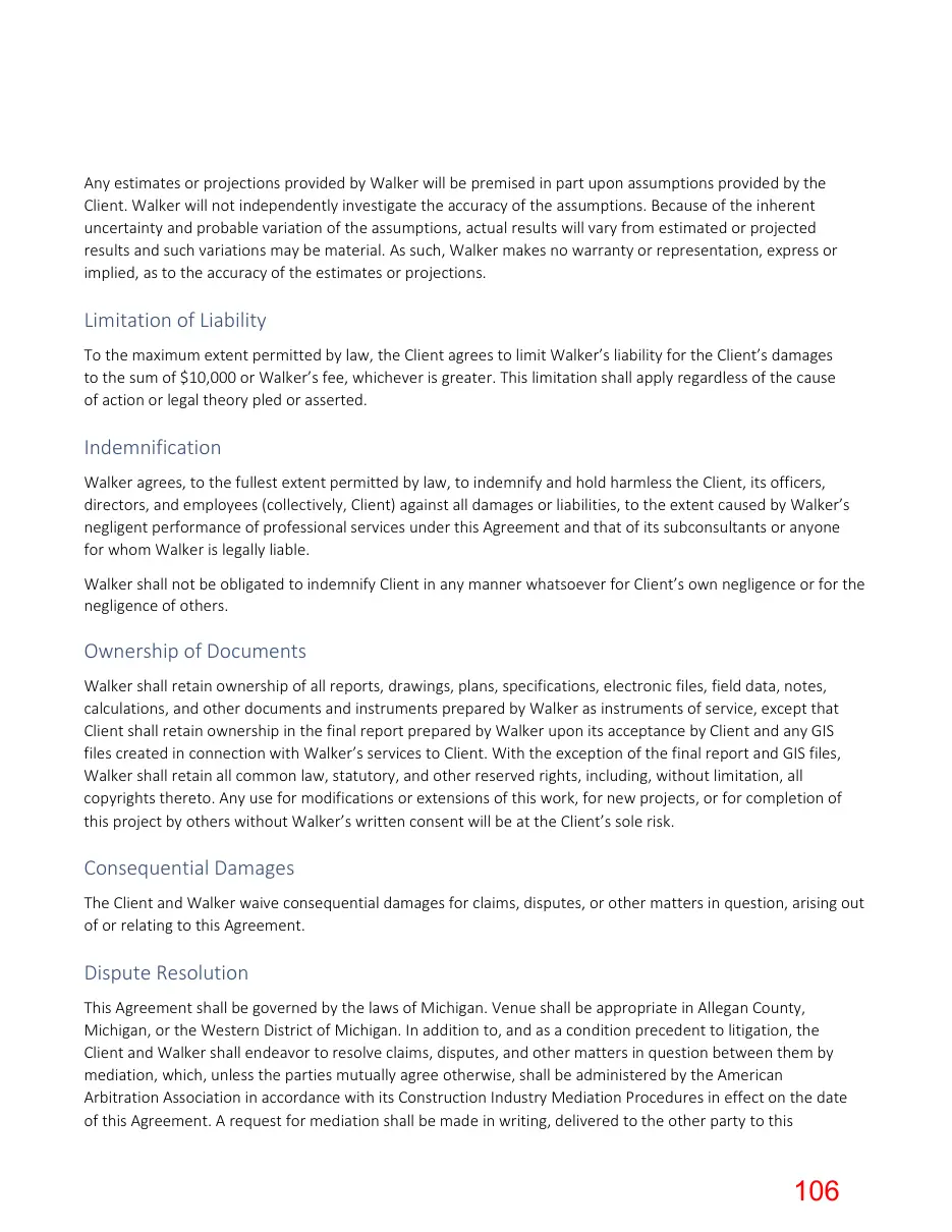 Page 106 of the packet; its text follows