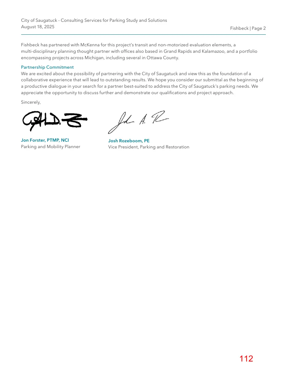 Page 112 of the packet; its text follows