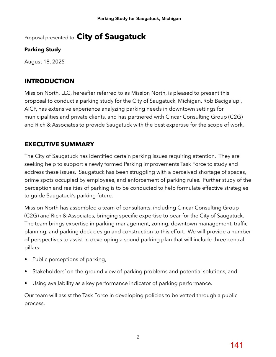 Page 141 of the packet; its text follows