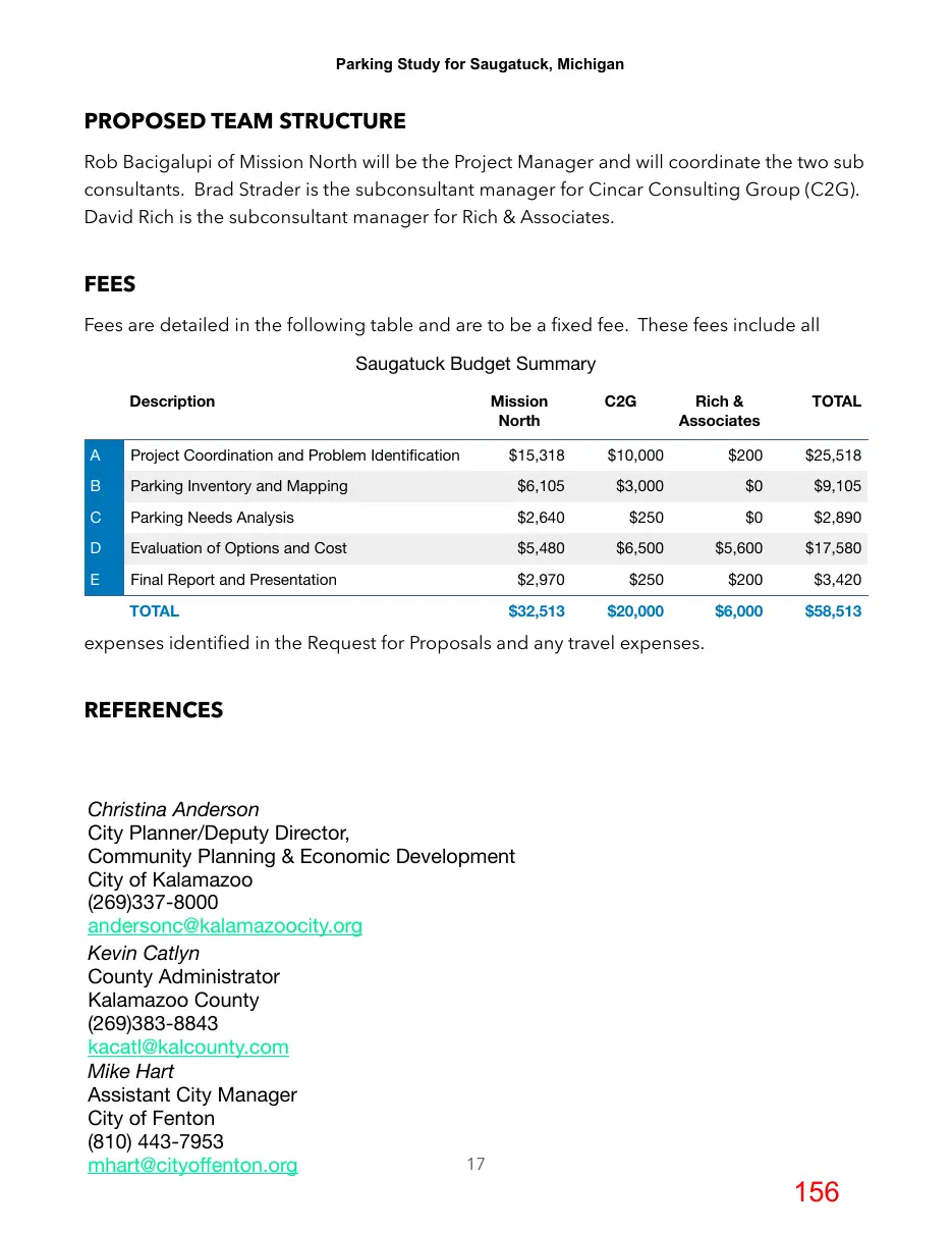 Page 156 of the packet; its text follows