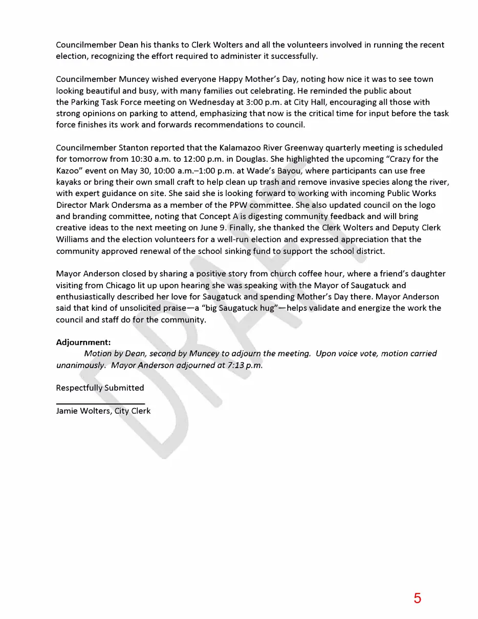 Page 5 of the packet; its text follows