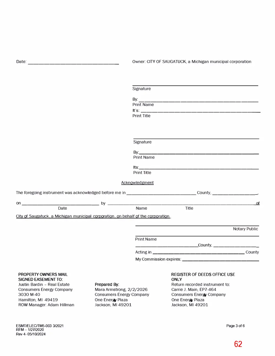 Page 62 of the packet; its text follows