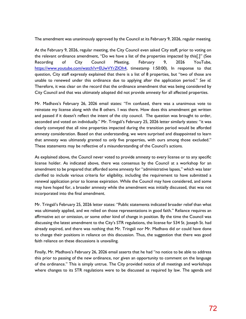 Page 72 of the packet; its text follows