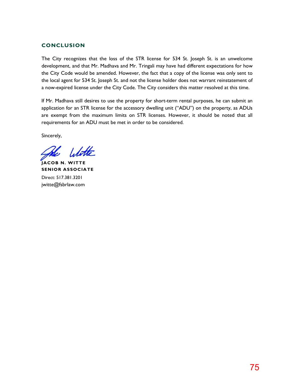 Page 75 of the packet; its text follows