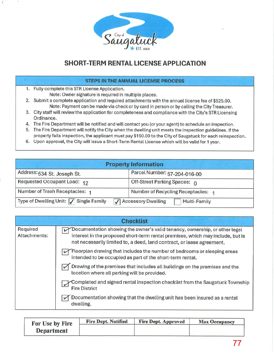 Page 77 of the packet, a scanned page