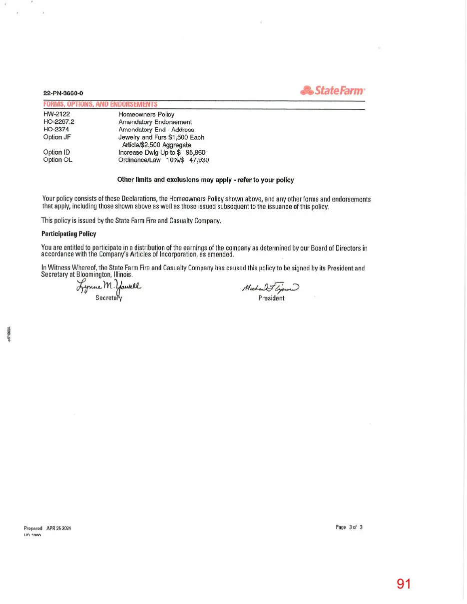 Page 91 of the packet, a scanned page