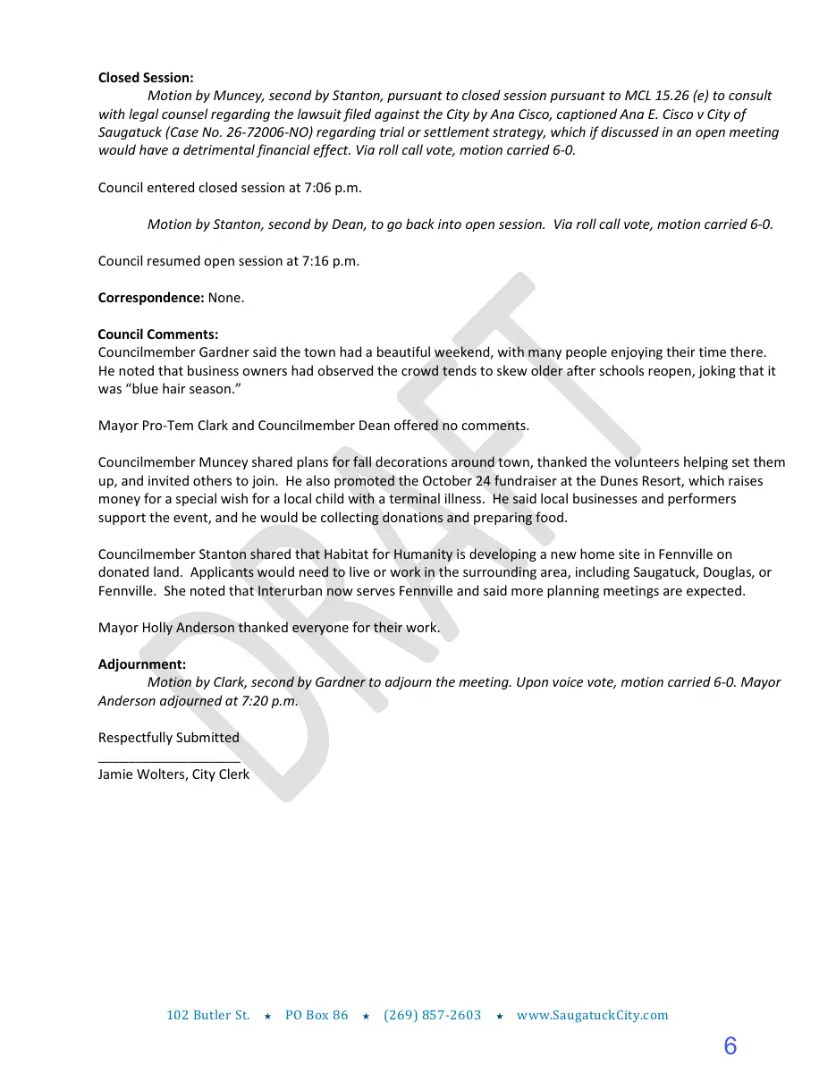 Page 6 of the packet; its text follows