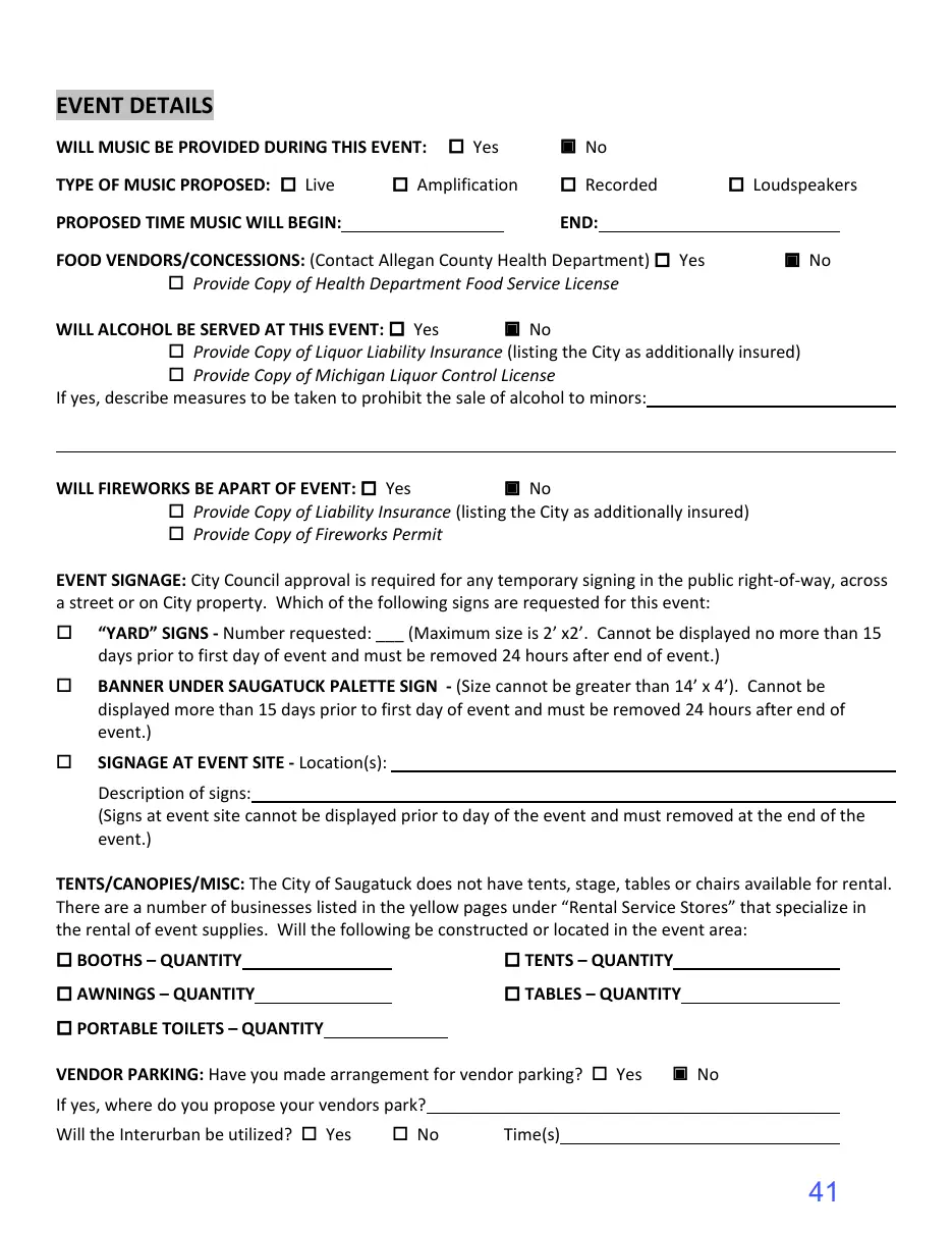Page 41 of the packet; its text follows