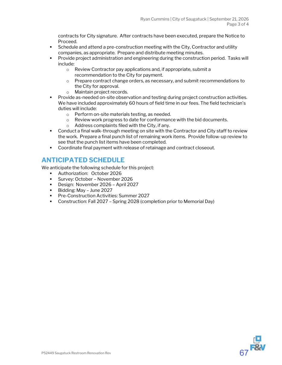 Page 67 of the packet; its text follows