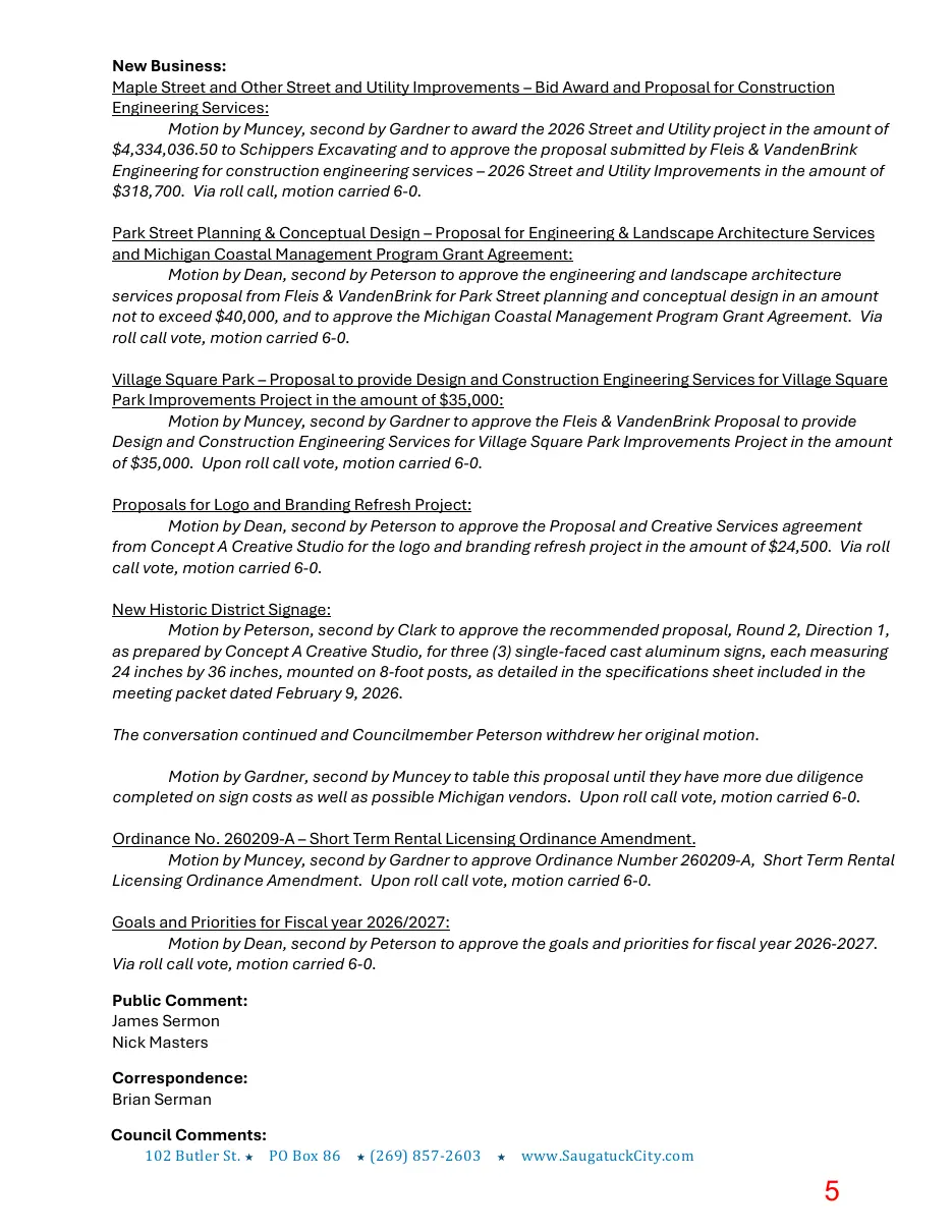 Page 5 of the packet; its text follows