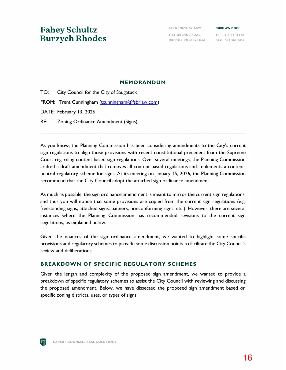 Page 16 of the packet; its text follows