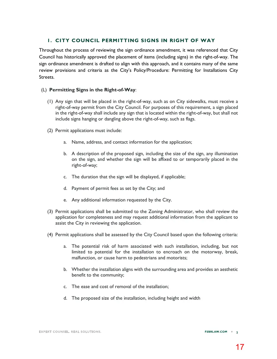 Page 17 of the packet; its text follows