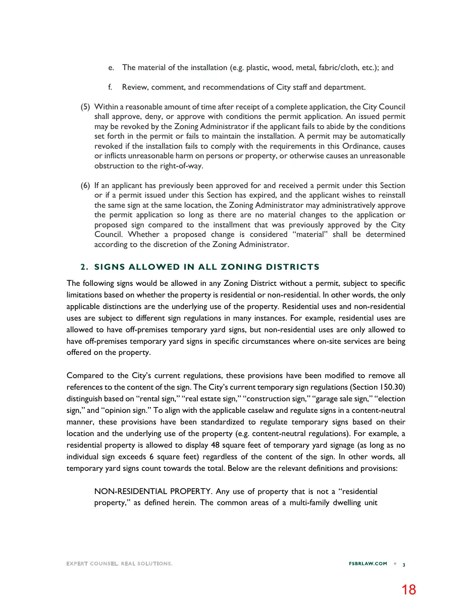 Page 18 of the packet; its text follows