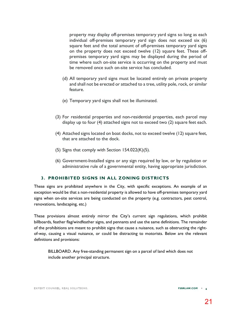 Page 21 of the packet; its text follows