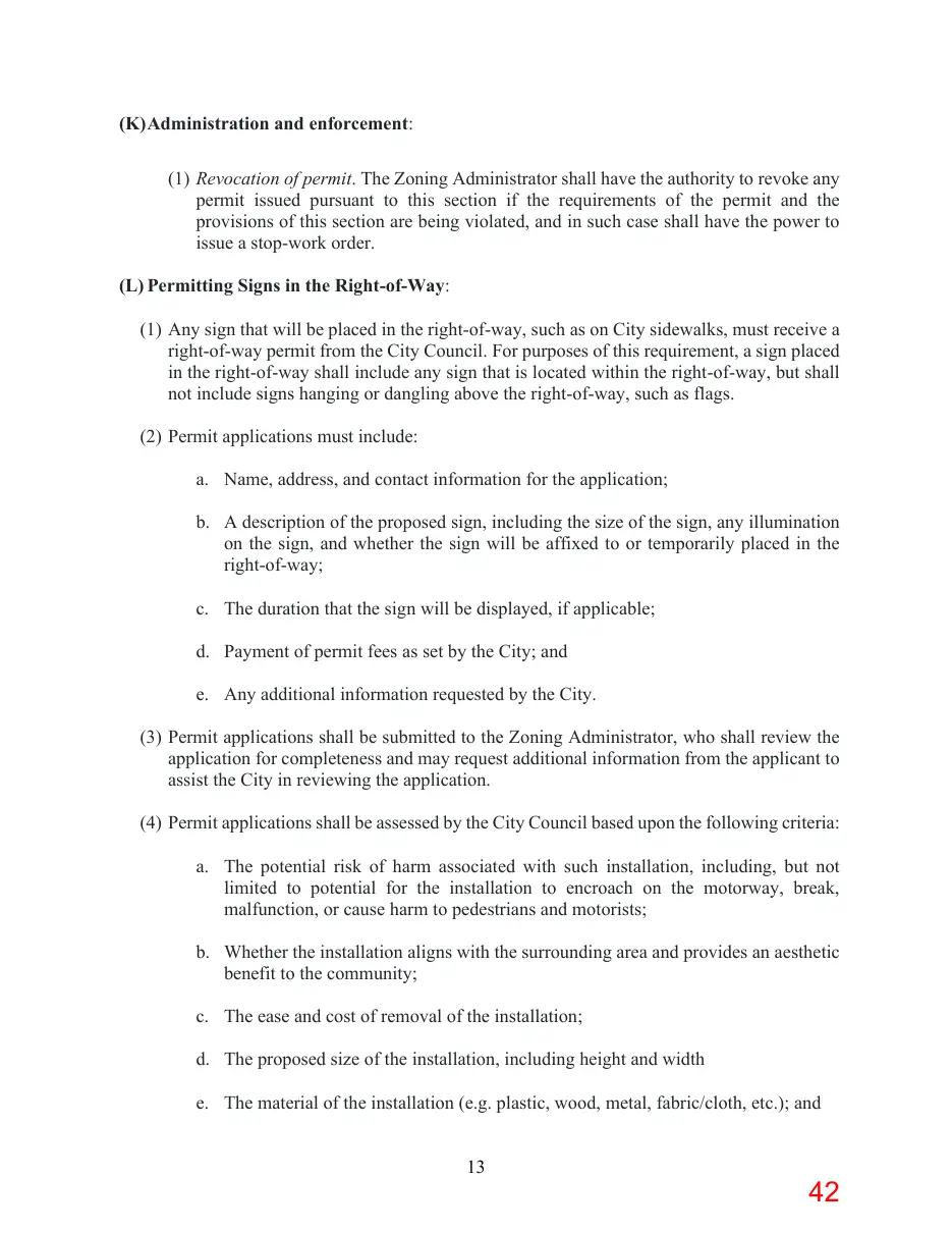 Page 42 of the packet; its text follows