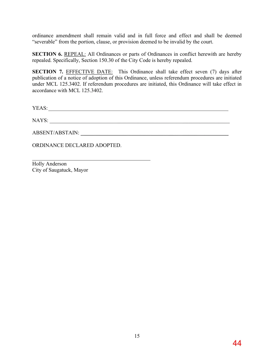 Page 44 of the packet; its text follows
