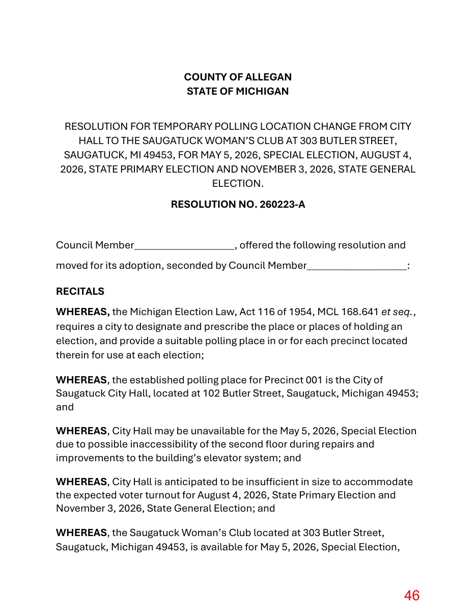 Page 46 of the packet; its text follows