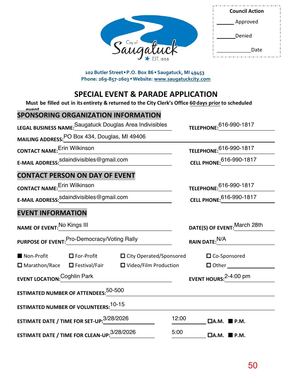 Page 50 of the packet; its text follows