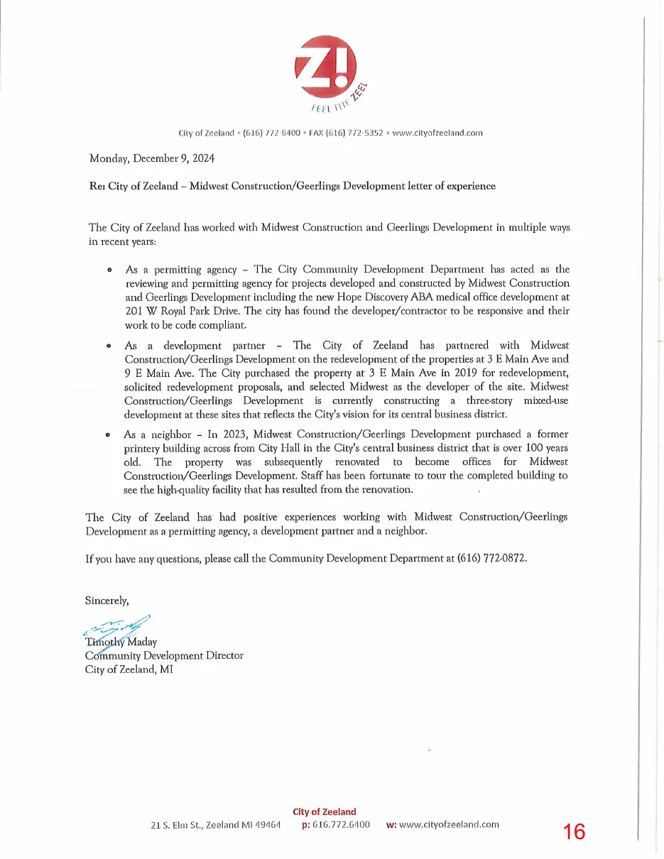Page 16 of the packet, a scanned page