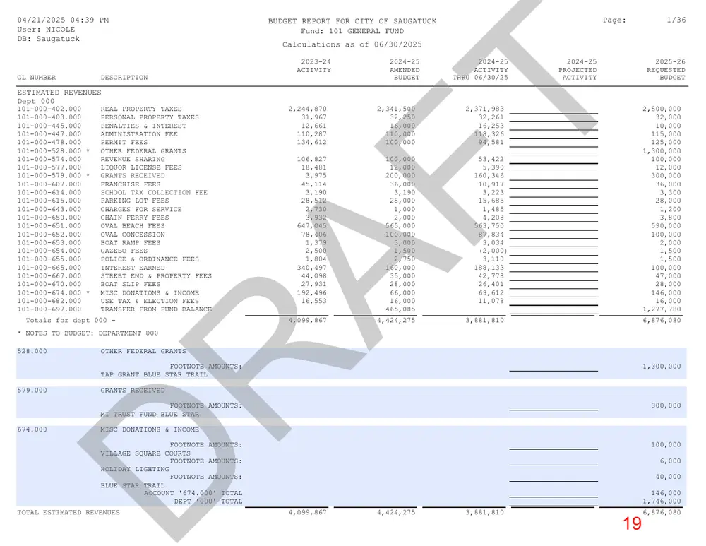 Page 19 of the packet; its text follows