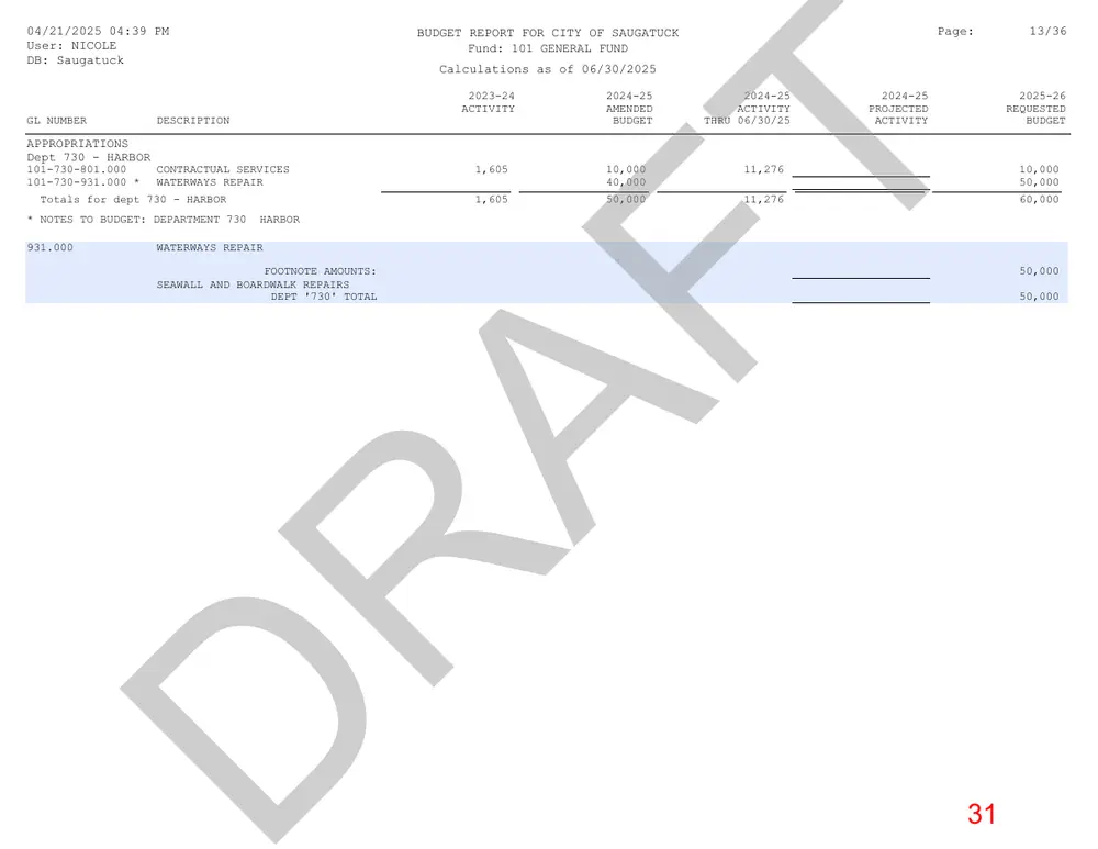 Page 31 of the packet; its text follows