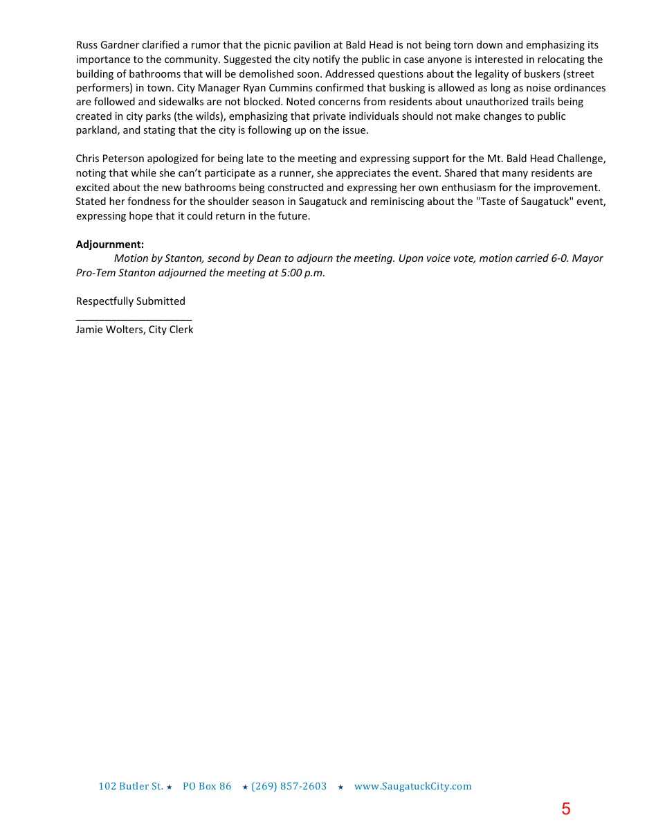Page 5 of the packet; its text follows