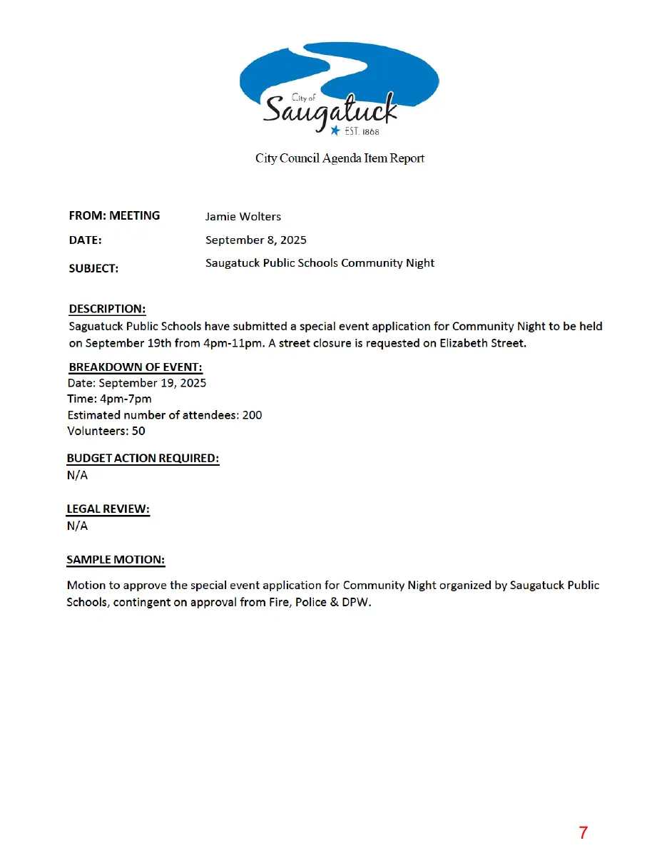 Page 7 of the packet, a scanned page