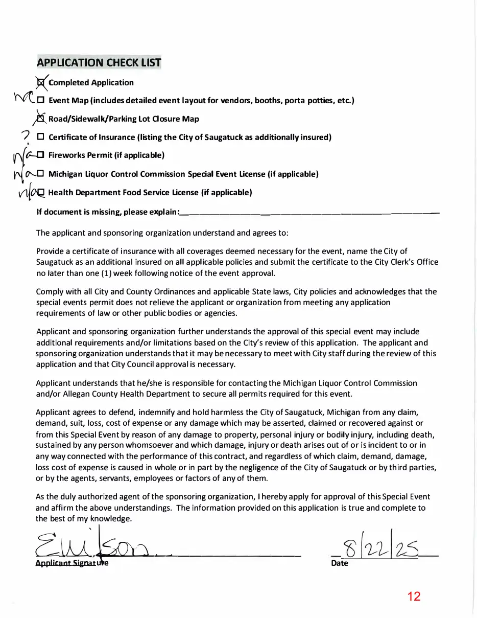 Page 12 of the packet; its text follows