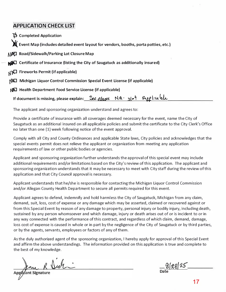 Page 17 of the packet; its text follows