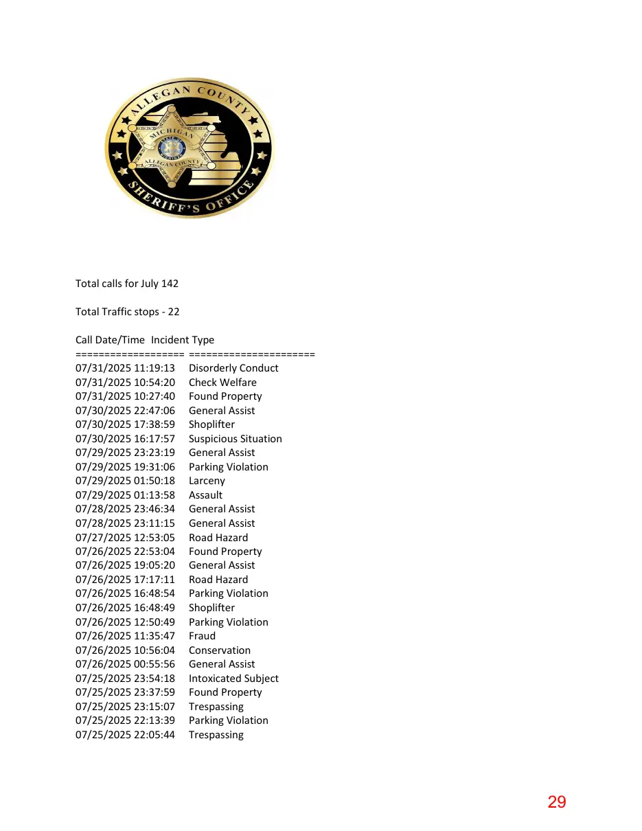 Page 29 of the packet; its text follows