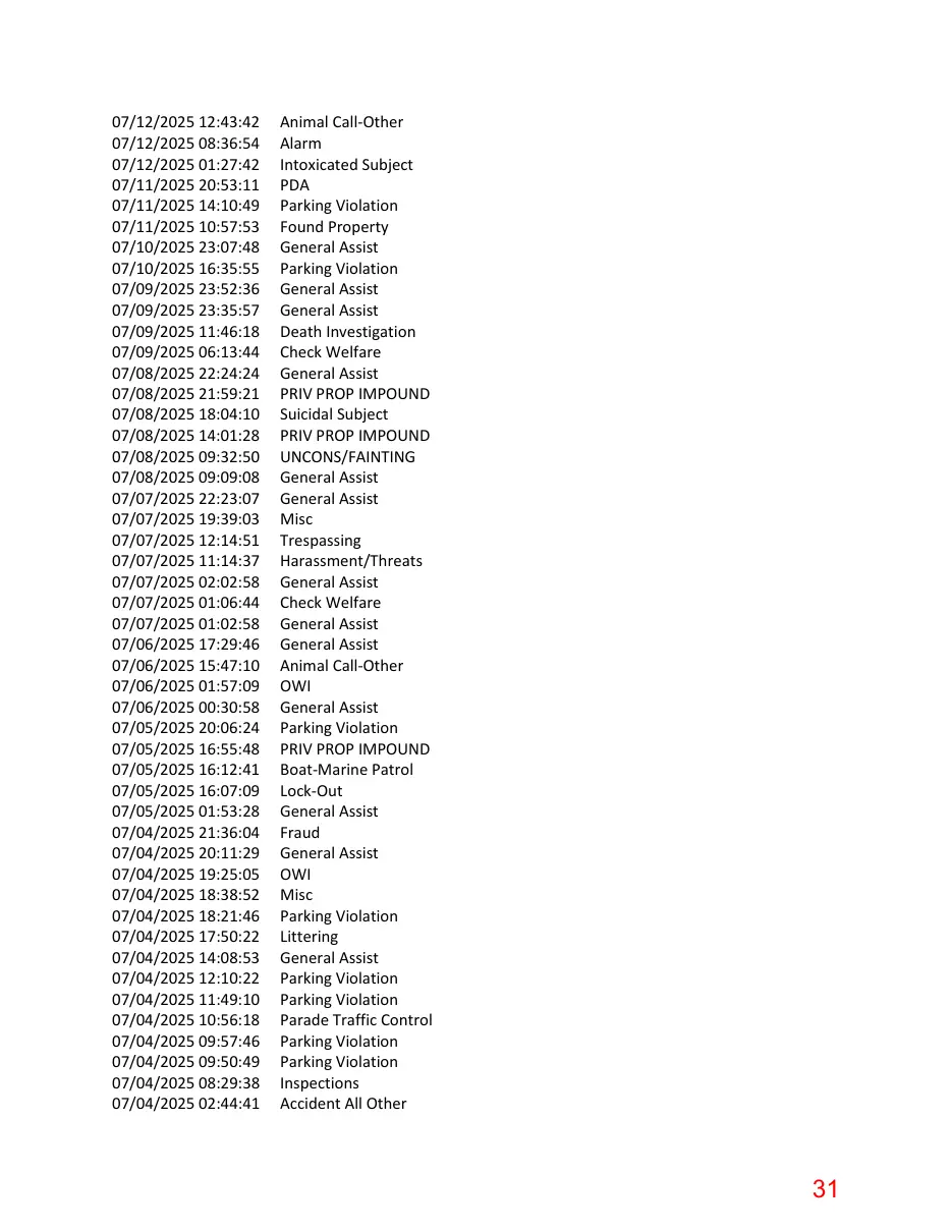 Page 31 of the packet; its text follows