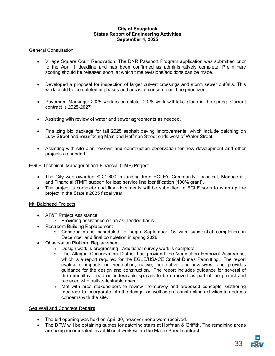 Page 33 of the packet; its text follows