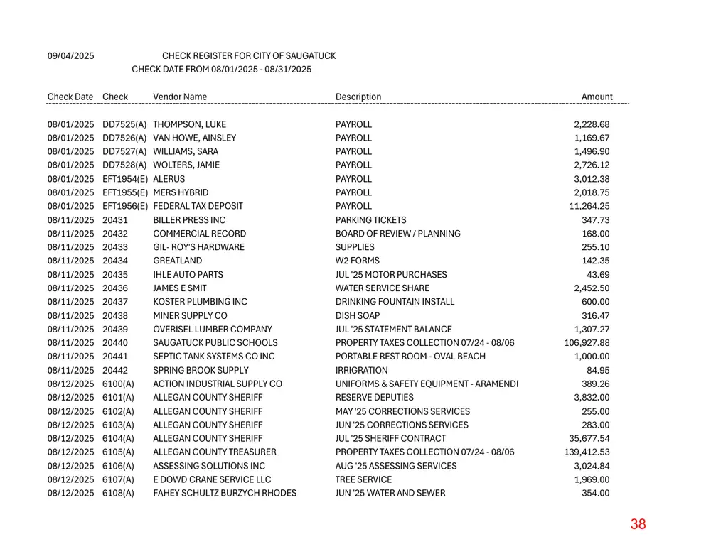 Page 38 of the packet; its text follows