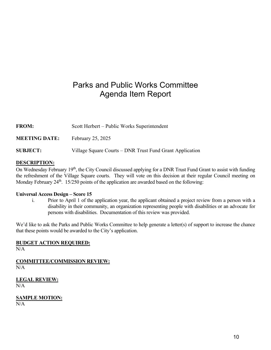 Page 10 of the packet; its text follows